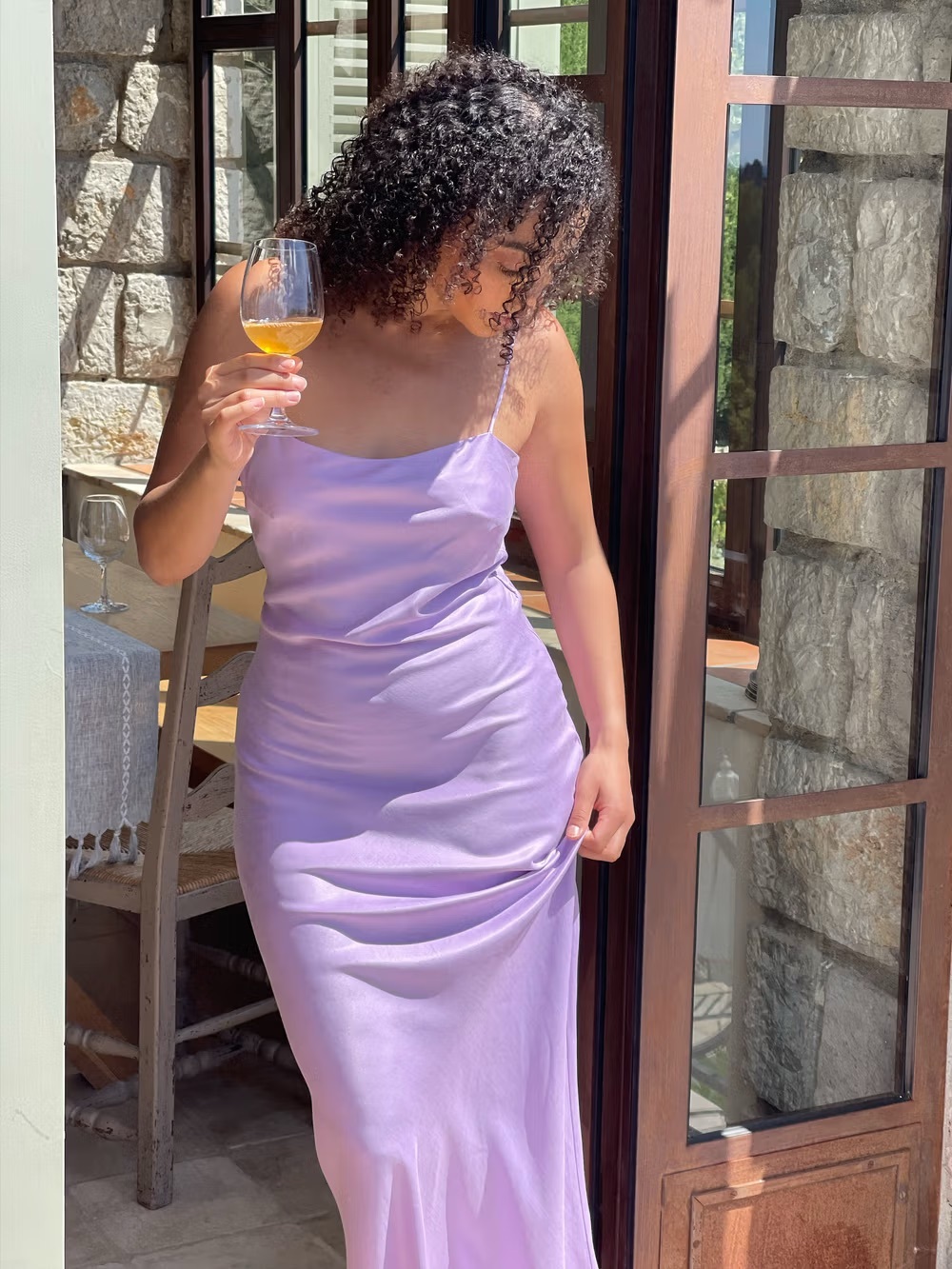 Djerf Avenue Dream Dress Maxi in Iris (Size S)